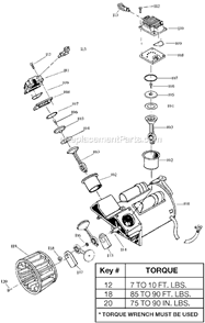 Page A Diagram and Parts List for IRFCTV660V Type 4 DeVilbiss Compressor