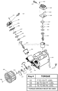 Page A Diagram and Parts List for IRFTV660V Type 3 DeVilbiss Compressor
