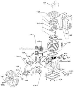 Page B Diagram and Parts List for IRLK6580V2 Type 1 DeVilbiss Compressor
