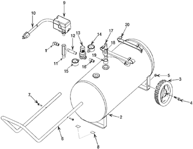 Page A Diagram and Parts List for IRSFAC28 Type 0 DeVilbiss Compressor