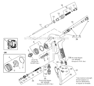 Page A Diagram and Parts List for JGA-504-765-12  DeVilbiss Paint Sprayer