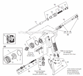 Page A Diagram and Parts List for JGA-504-777-14  DeVilbiss Paint Sprayer