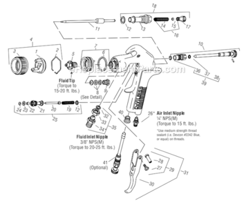 Page A Diagram and Parts List for JGA-570-10  DeVilbiss Paint Sprayer