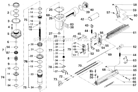 Page A Diagram and Parts List for NBXNC2X4 Type 0 DeVilbiss Nailer