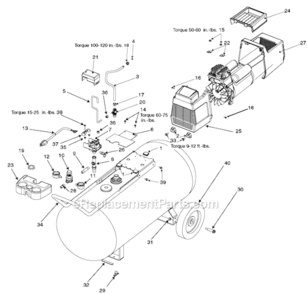 Page A Diagram and Parts List for PRFC5530 Type 0 DeVilbiss Compressor