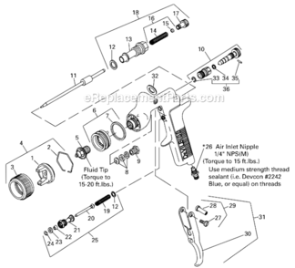 Page A Diagram and Parts List for PRI-612G  DeVilbiss Paint Sprayer