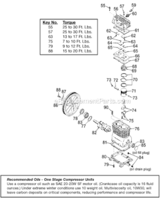 Page A Diagram and Parts List for PRLC5020 Type 0 DeVilbiss Compressor
