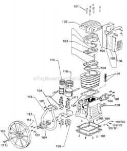 Page A Diagram and Parts List for RA65K80V1D Type 0 DeVilbiss Compressor