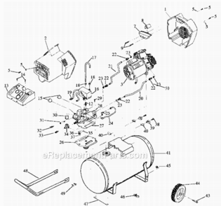 Page A Diagram and Parts List for RAC500TVE30 Type 0 DeVilbiss Compressor