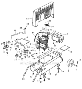 Part Location Diagram of Z-MO-3021-1 DeVilbiss Motor 2 Pole 120/240
