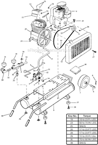 Page A Diagram and Parts List for SDS5G8D Type 1 DeVilbiss Compressor
