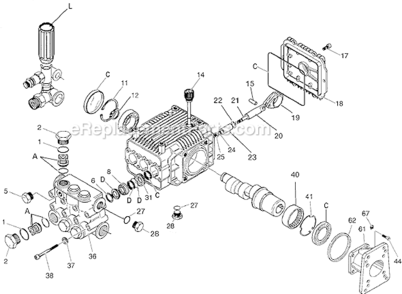 Page A Diagram and Parts List for WGC3030 Type 1 DeVilbiss Pressure Washer