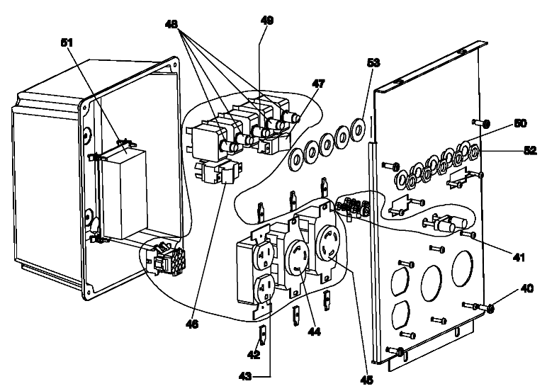 Panel Diagram and Parts List for 919-67937 Type 0 DeVilbiss Generator