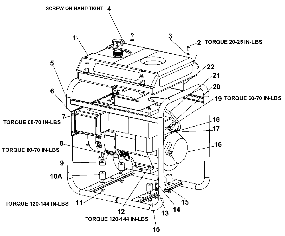 Exploded Diagram A Diagram and Parts List for GHV4500 Type 1 DeVilbiss Generator