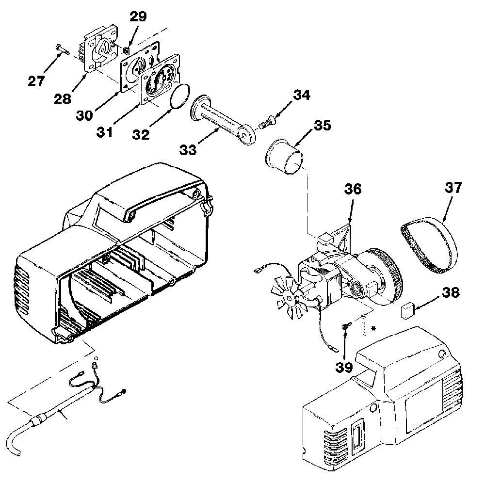 Exploded Diagram B Diagram and Parts List for MAC500 Type 4 DeVilbiss Compressor