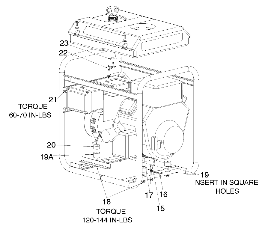 Default 2 Diagram and Parts List for 919-67007 Type 0 DeVilbiss Generator