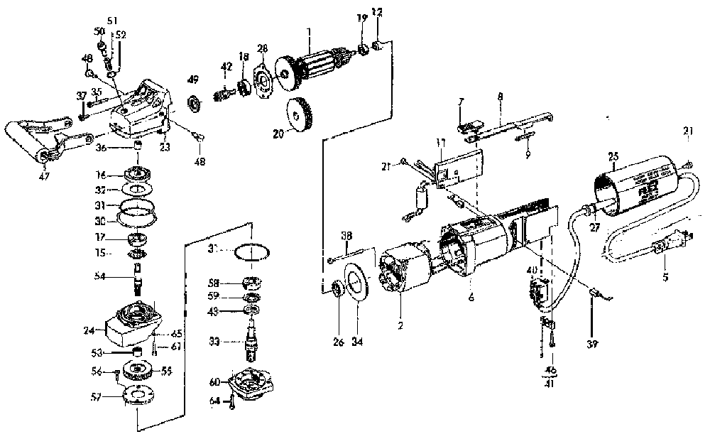 Exploded Diagram A Diagram and Parts List for L1501VR Type 1 DeVilbiss Sander Polisher