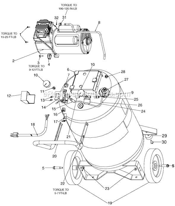 Page A Diagram and Parts List for EXFBC5520VP Type 0 DeVilbiss Compressor