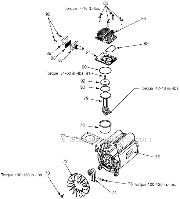 Page B Diagram and Parts List for EXFBC6020VP Type 0 DeVilbiss Compressor