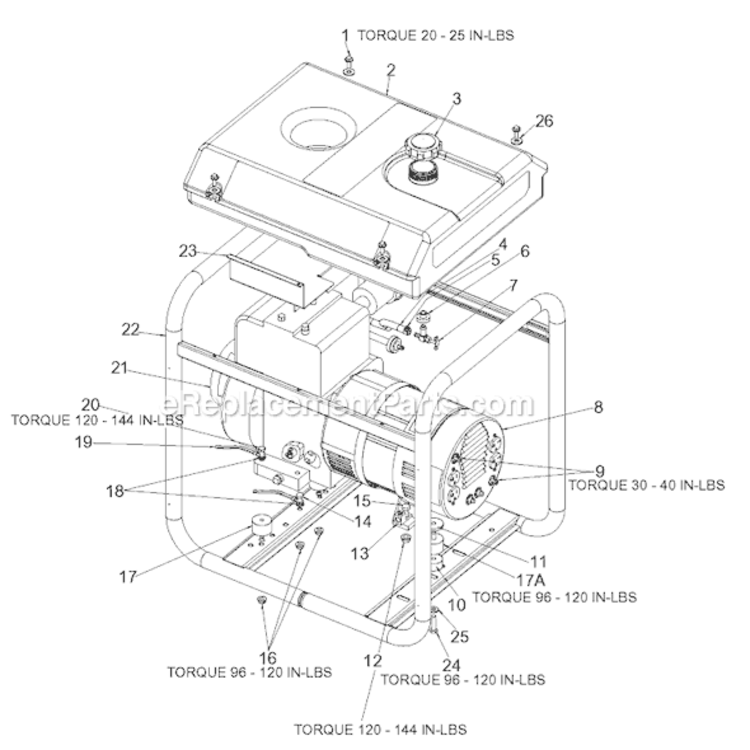 Page A Diagram and Parts List for EXGB5010 Type 2 DeVilbiss Generator