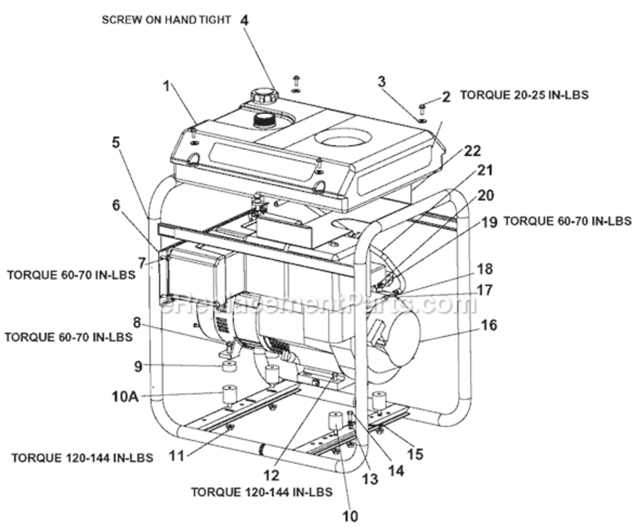 Page A Diagram and Parts List for EXGHV4510 Type 0 DeVilbiss Generator