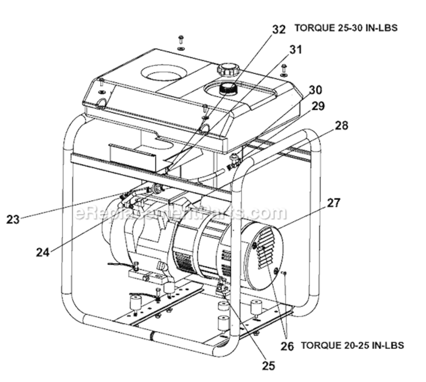 Page B Diagram and Parts List for EXGHV4510 Type 1 DeVilbiss Generator
