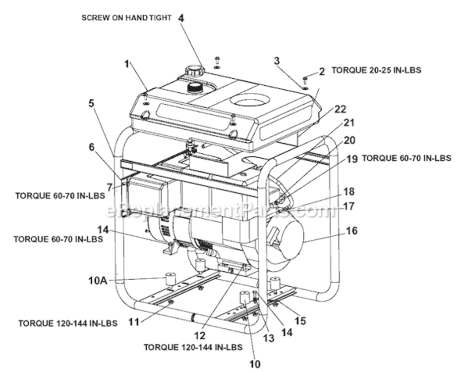 Page A Diagram and Parts List for EXGHV4510 Type 2 DeVilbiss Generator