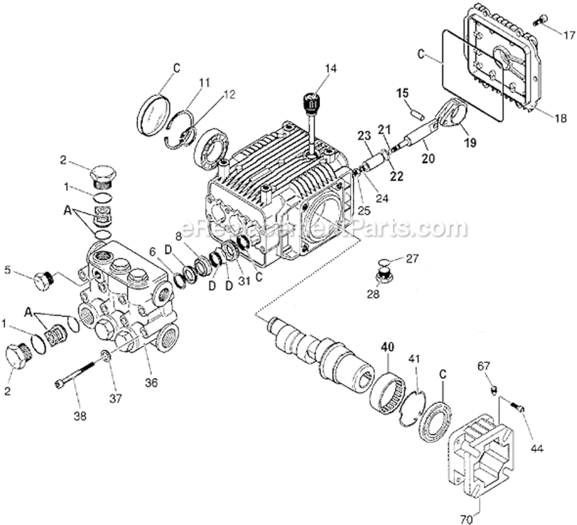 Page A Diagram and Parts List for EXHP2630 Type 1 DeVilbiss Pressure Washer