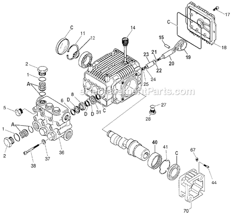 Page A Diagram and Parts List for EXHP2630 Type 2 DeVilbiss Pressure Washer