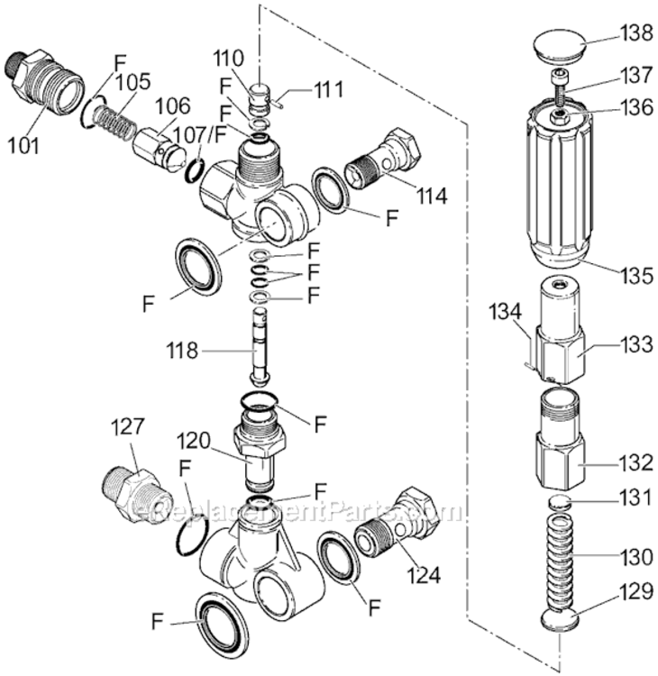 Page B Diagram and Parts List for EXHP3540 Type 0 DeVilbiss Pressure Washer