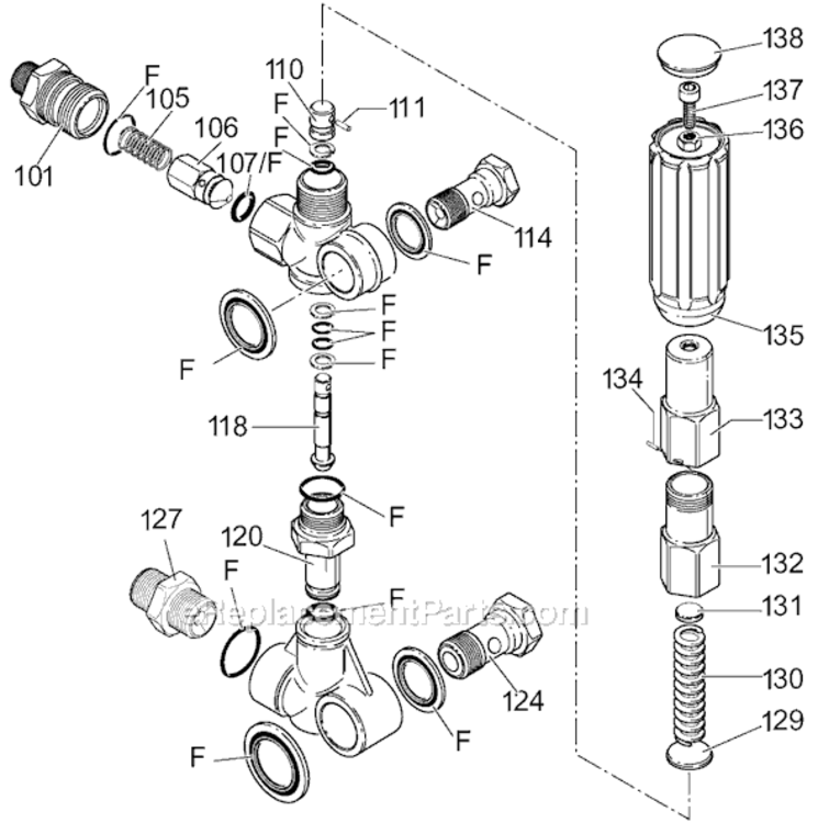 Page B Diagram and Parts List for EXHP3640 Type 1 DeVilbiss Pressure Washer