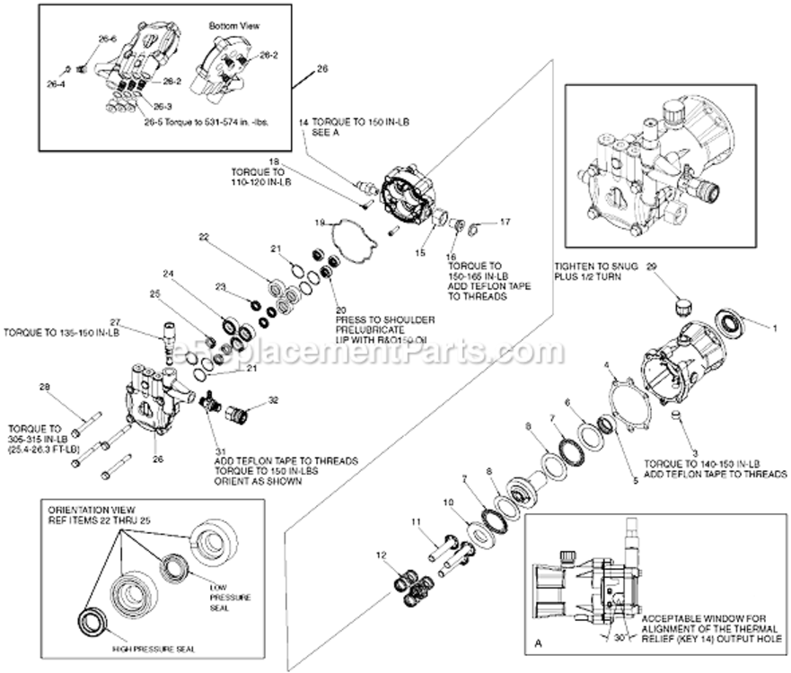Page A Diagram and Parts List for EXPH2225HD Type 2 DeVilbiss Pressure Washer