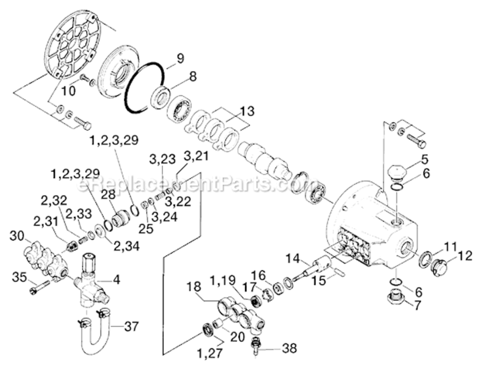 Page B Diagram and Parts List for EXPRO2530 Type 0 DeVilbiss Pressure Washer