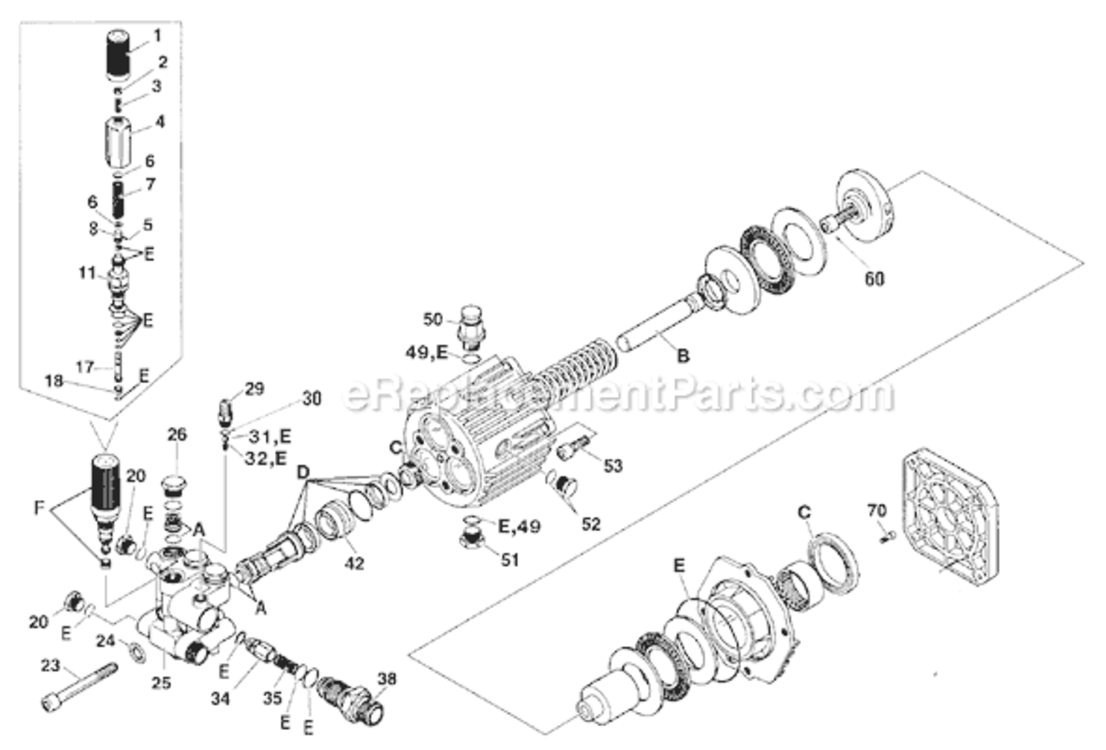 Page A Diagram and Parts List for EXWGC2225 Type 0 DeVilbiss Pressure Washer