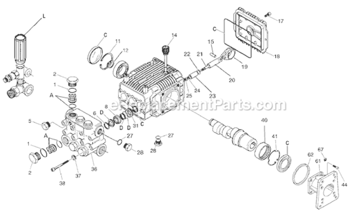 Page A Diagram and Parts List for EXWGC3030 Type 0 DeVilbiss Pressure Washer