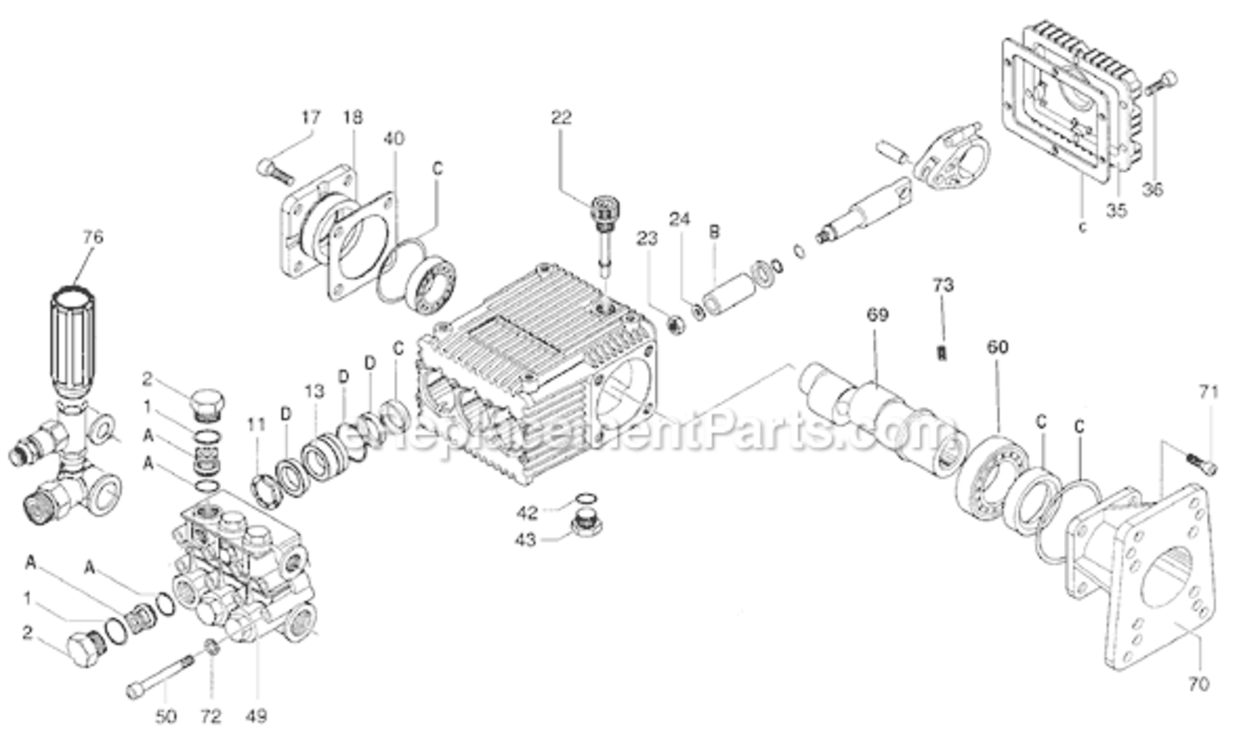 Page C Diagram and Parts List for EXWGC3240 Type 0 DeVilbiss Pressure Washer