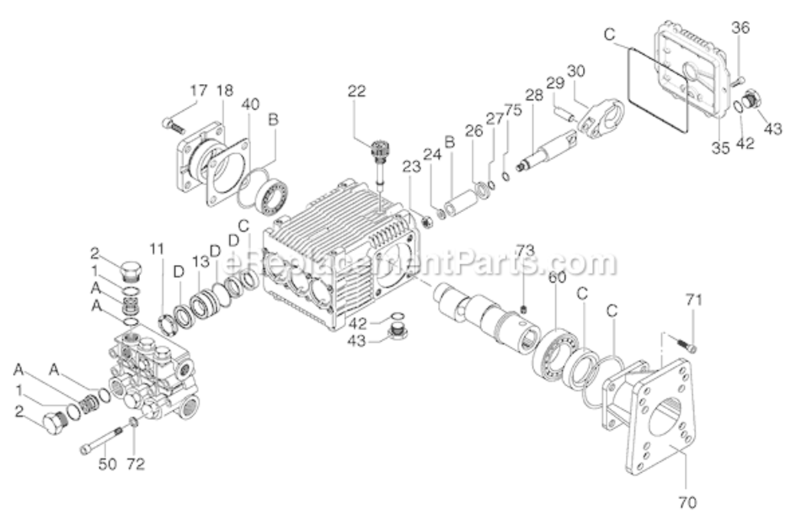 Page C Diagram and Parts List for EXWGC3240 Type 1 DeVilbiss Pressure Washer