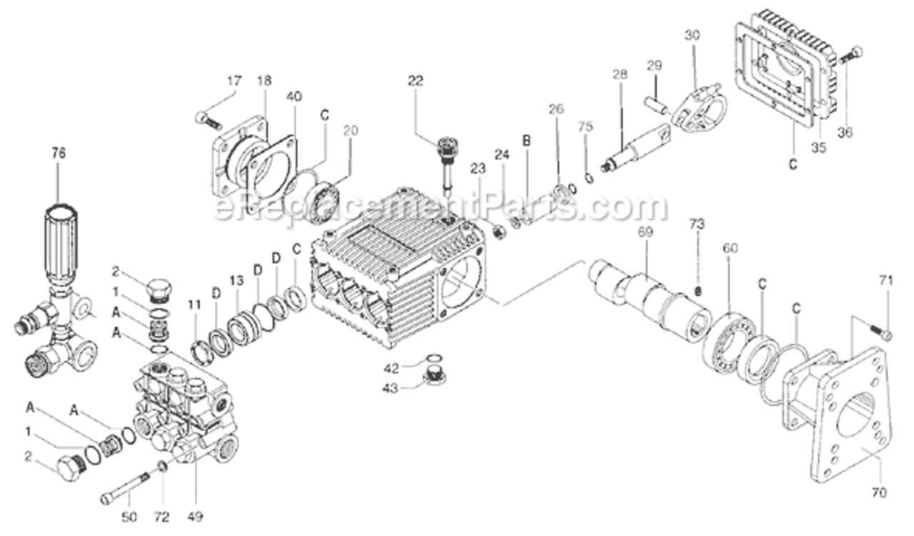 Page C Diagram and Parts List for EXWGC3540 Type 0 DeVilbiss Pressure Washer
