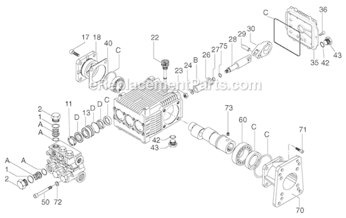 Page C Diagram and Parts List for EXWGC3540 Type 1 DeVilbiss Pressure Washer