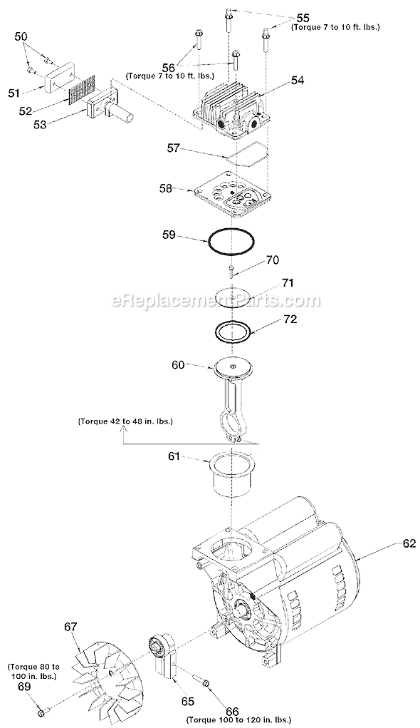 Page B Diagram and Parts List for F5030V Type 0 DeVilbiss Compressor