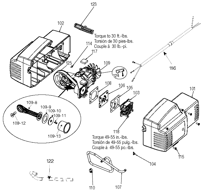 PUMP Diagram and Parts List for EXFAC24 Type 3 DeVilbiss Compressor