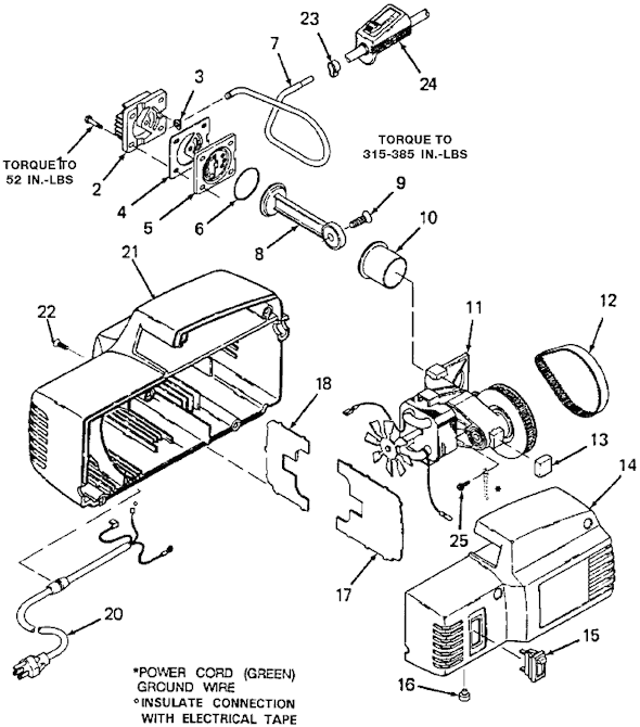 Page A Diagram and Parts List for FA750 Type 2 DeVilbiss Compressor
