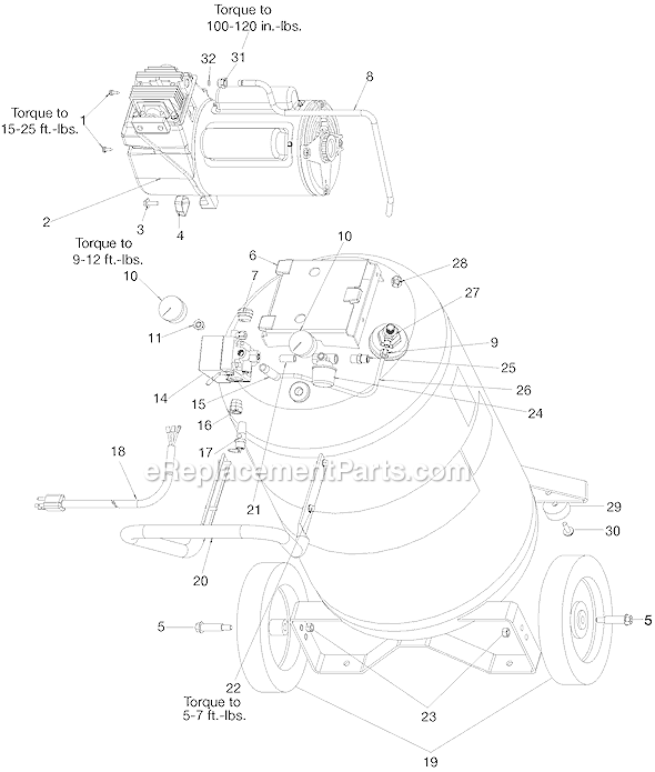 Page A Diagram and Parts List for FB5520VP Type 0 DeVilbiss Compressor