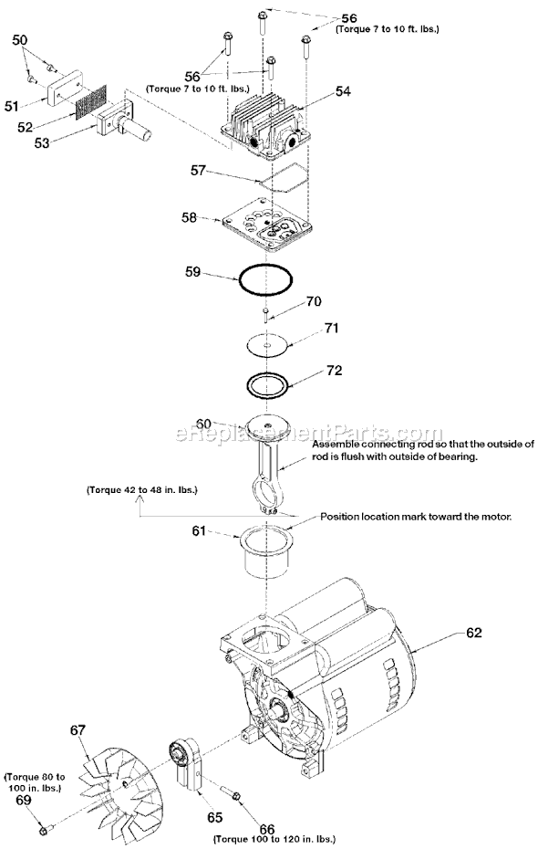 Page B Diagram and Parts List for FB5525VP Type 0 DeVilbiss Compressor