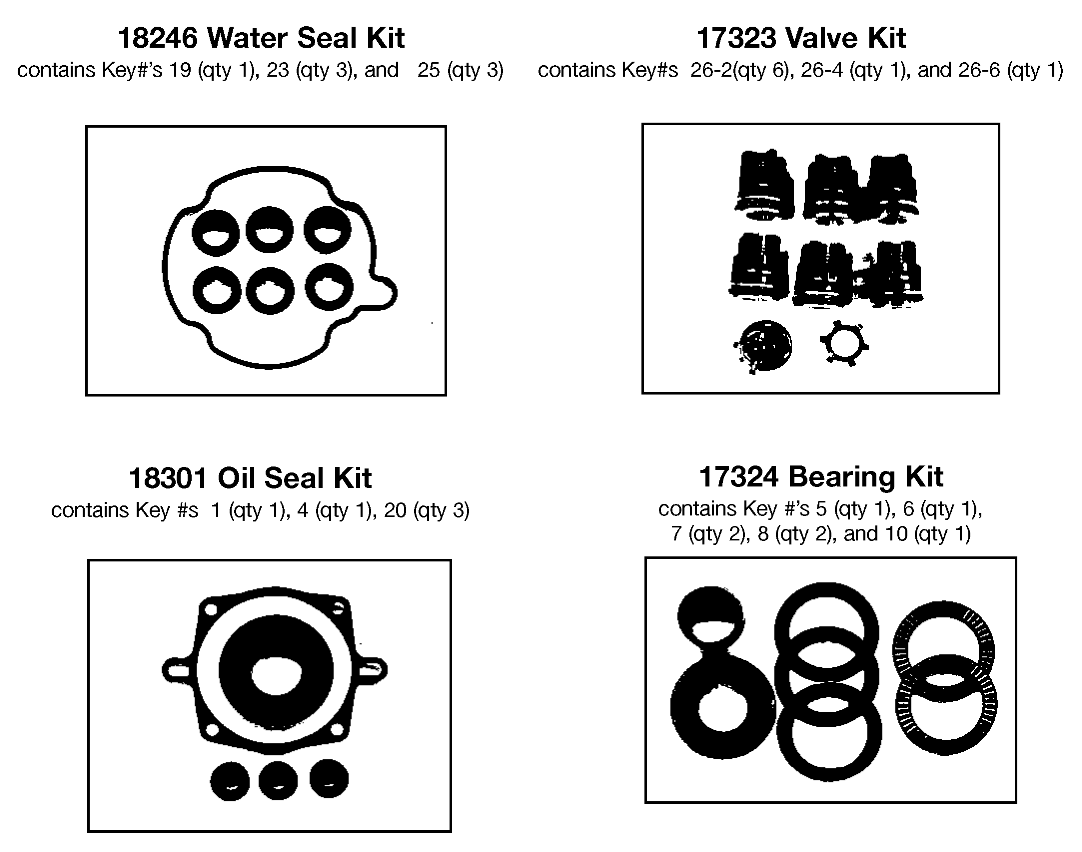 REPAIR KITS Diagram and Parts List for EXPH2225-HD Type 2 DeVilbiss Pressure Washer
