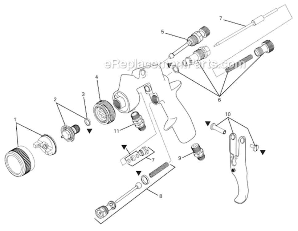 Page A Diagram and Parts List for FLG-HVS-322  DeVilbiss Paint Sprayer