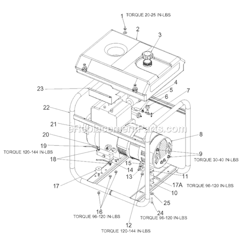 Page A Diagram and Parts List for GB4000S1 Type 3 DeVilbiss Generator