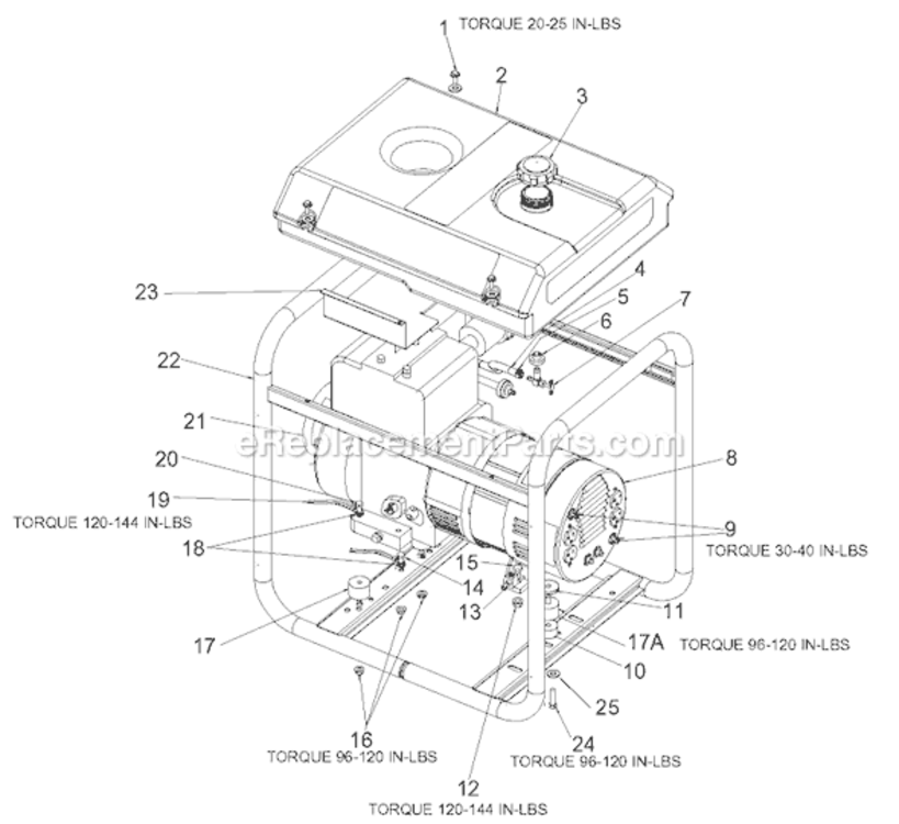 Page A Diagram and Parts List for GB4000 Type 2 DeVilbiss Generator