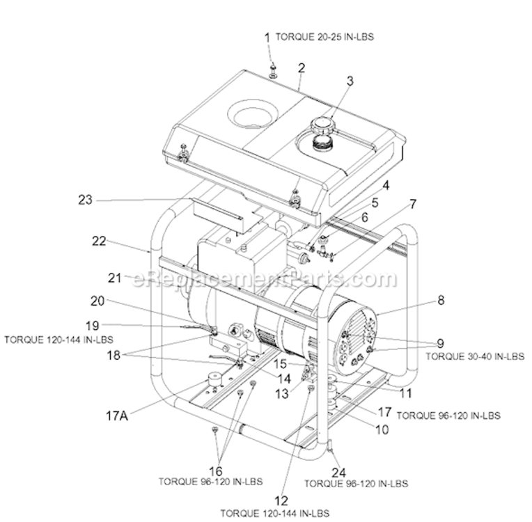 Page A Diagram and Parts List for GB4010 Type 0 DeVilbiss Generator