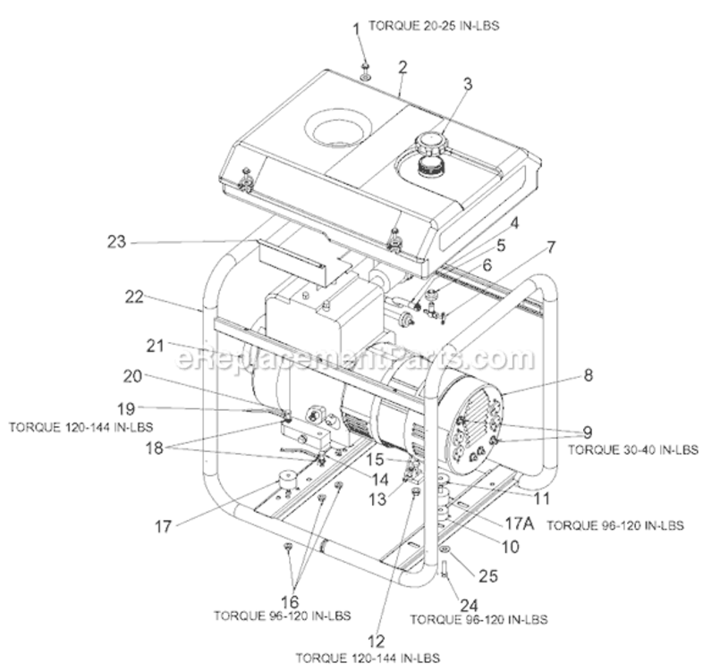 Page A Diagram and Parts List for GB4010 Type 1 DeVilbiss Generator